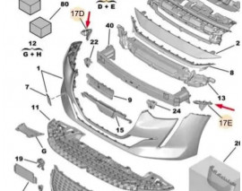 PEUGEOT 208- 20/23; ÖN TAMPON BAĞLANTI BRAKETİ SET (2PARÇA)(ÜST KÖŞE BRAKETİ) (TW)