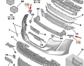 PEUGEOT 208- 24/25; ÖN TAMPON BAĞLANTI BRAKETİ SET (2PARÇA)(ÜST KÖŞE BRAKETİ) (TW)