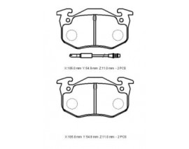 CITROEN SAXO- 00/03; ARKA FREN BALATASI (2 KABLOLU)(DİSK) (105X54,9X11)(BRAMAX)
