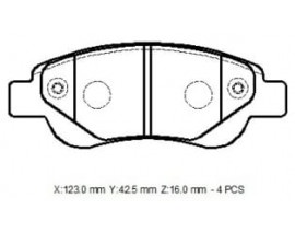 CITROEN C1- 07/13; ÖN FREN BALATASI (DİSK)(123X42,7X16)(BRAMAX)