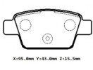 ALFA ROMEO MITO- 08/16; ARKA FREN BALATASI 1,3/1,4/1,6 (KABLOSUZ)(DİSK)(95X43X15.5)(BRAMAX)