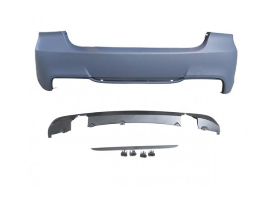 BMW 3 SERI- E90- 05/11; ARKA TAMPON ASTARLI(SEN. YUVALI/KARLIKLI/ÇİFT EGZOS/ ÇEK.KAPAKLI)M-TECH/335İ