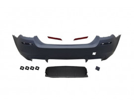 BMW 5 SERI- F10- 10/16; ARKA TAMPON KOMPLE ASTARLI (ÇİFT EGZ.DELİKLİ/KARLIKLI/REFLEKTÖRLÜ) M5