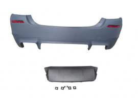 BMW 5 SERI- F10- 10/16; ARKA TAMPON KOMPLE ASTARLI (ÇİFT EGZ.DELİKLİ/KARLIKLI/REFLEKTÖRLÜ) M5 LCI