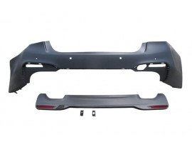 BMW 5 SERI- G30- 17/20; ARKA TAMPON ASTARLI (ÇEKÇ KAPAKLI/KARLIKLI/BRAKETLİ/SENSÖR DELİKLİ) (M-TECH)