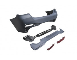 BMW 5 SERI- G30- 20/22; ARKA TAMPON (KARLIKLI/REFLEKTÖRLÜ/BRAKETLİ/ÇEKİ KAPAKLI/SENSÖRLÜ) (M-TECH)