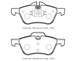 MINI COOPER- 02/07; ÖN FREN BALATASI (KABLOSUZ)(DİSK) (140,2X59,2X17,4/140,2X59,4X17,4) (BRAMAX)