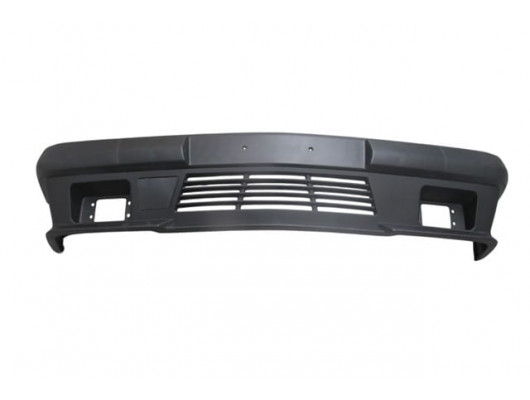 MERCEDES E CLASS- W124- 85/93; ÖN TAMPON SİYAH (BANDLI/ÇEKİ DEMİR KAPAKLI)(SİS DELİKLİ)(AMG)