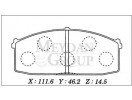 NISSAN SUNNY- B11 CD17- 84/88; ÖN FREN BALATASI DİZEL (DİSK) (111,6X46,2X14,5) (DAIWA)