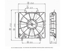 HONDA ACCORD- 03/08; RADYATÖR FAN DAVLUMBAZI KOMPLE PLASTİK (2.4CC) V6 (5KANAT)