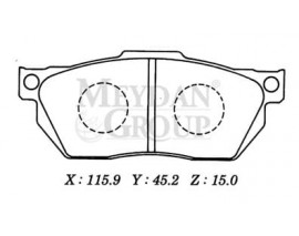 HONDA CIVIC- SD/HB- 92/95; ÖN FREN BALATASI DÜZ TİP (DİSK) (115,9X45,2X15)(DAIWA)