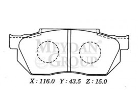 HONDA CIVIC- SD/HB- 92/95; ÖN FREN BALATASI TIRNAKSIZ TİP (DİSK) (116X43,5X15) (DAIWA)