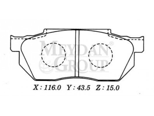 HONDA CIVIC- SD/HB- 92/95; ÖN FREN BALATASI TIRNAKSIZ TİP (DİSK) (116X43,5X15) (DAIWA)