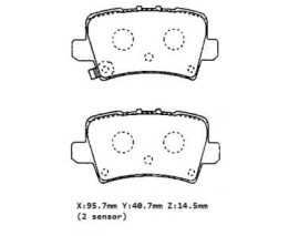 HONDA CIVIC- HB- 06/09; ARKA FREN BALATASI (DİSK)(95.7x40,7x14.5)(DAIWA)