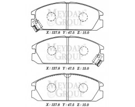 HONDA INTEGRA- 90/91; ÖN FREN BALATASI SEGMANLI (DİSK) (127,8X47,5X15) (DAIWA)