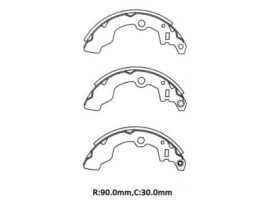 SUZUKI ALTO- 04/06; ARKA FREN PABUCU (90X30)(DAIWA)