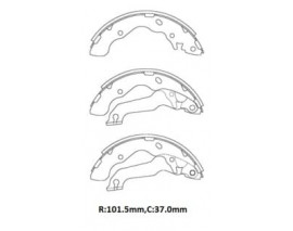 HYUNDAI ELANTRA- 02/03; ARKA FREN PABUCU (101,5X37) (DAIWA)