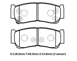 HYUNDAI SANTA FE- 06/09; ARKA FREN BALATASI (DİSK)(118.6X46.9X14.8)(DAIWA)