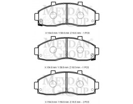 KIA PREGIO- MİNİBÜS- 98/02; ÖN FREN BALATASI (DİSK) (154X58,6X16,5) (DAIWA)