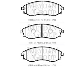 KIA PREGIO- MİNİBÜS- 03/04; ÖN FREN BALATASI TIRNAKSIZ (DİSK) (160X56,5X16) (DAIWA)