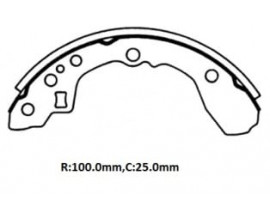 KIA RIO- II- 03/05; ARKA FREN PABUCU (100X25) (DAIWA)