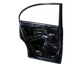 KIA RIO- III- 06/11; ARKA KAPI KOMPLE SOL SİYAH BAND DELİKLİ (SEDAN) ÇELİK BARLI (İCELİ)(TW)