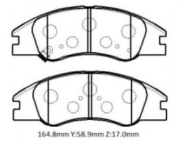 KIA CERATO- 04/05; ÖN FREN BALATASI (DİSK) (164,8X58,9X17) (DAIWA)