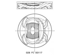 028PI00117002 PISTON SEGMAN 76.51MM 050 GOLF 5-6-JETTA 3-4-PASSAT-1.4TSI-FSI BLG BMY CAVA CTHA 05