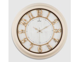 1963-CA DUVAR SAATİ BEYAZ ÇERÇEVE 46CM KABARTMA RAKAMLI SELEFON KORUMALI AMERİKAN BRİSTOL KADRAN METAL AKREP SANİYELİ MEKANİZMA AKRİLİK BOYA ABS HAMMADDE MİNERAL CAM