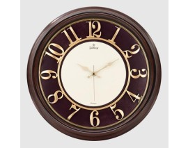 1963-EK DUVAR SAATİ KAHVERENGİ AHŞAP GÖRÜNÜM İÇİ BORDO ÇERÇEVE 46CM KABARTMA RAKAMLI SELEFON KORUMALI AMERİKAN BRİSTOL KADRAN METAL AKREP/YELKOVAN/SANİYE AKAR SANİYELİ MEKANİZMA MİNERAL CAM