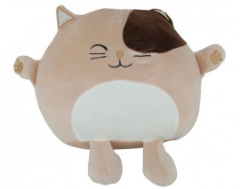 35 CM KEDİ YASTIK KAHVE RENK PELUŞ