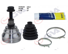 AKS KAFASI DIŞ ÖN CADDY/GOLF5/PASSAT/A3/LEON/SUPERB 1.9TDI 04-10 36x27x59.5 106mm