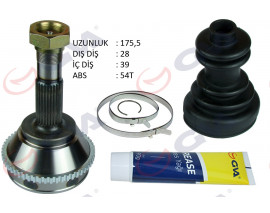 AKS KAFASI DIŞ ÖN DUCATO-BOXER-JUMPER 2.5 D 94-02 14Q ABS Lİ 54DİŞ 15 JANT 28x39x63 175.5mm