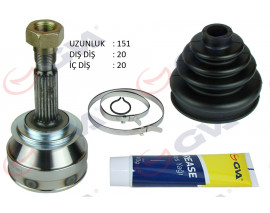 AKS KAFASI DIŞ ÖN FIAT UNO 70 1.4i 94-00 20x20x43.1 151mm