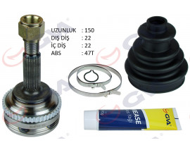 AKS KAFASI DIŞ ÖN KALOS 1.4 16V-AVEO 1.4 16V 03-08 ABS Lİ 47DİŞ MANUEL 22x22x52 150mm