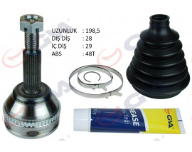 AKS KAFASI DIŞ ÖN TRANSİT V347 2.2-2.4 TDCİ 06- ABS Lİ 48DİŞ İNCE MİL 28x29x60 198.5mm