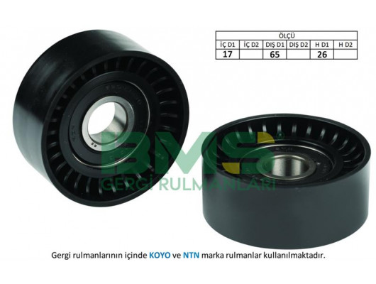 ALTERNATÖR GERGİ RULMANI ALFA 159 1.9 JTDM 05-11 PARTNER-206-CLIO-MEGANE-KANGOO 65x25x17 KAPAKSIZ