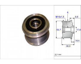 ALTERNATÖR KASNAĞI RULMANLI ASTRA J-CORSA D-INSIGNIA-MERIVA B-ZAFIRA 09 6 KANAL