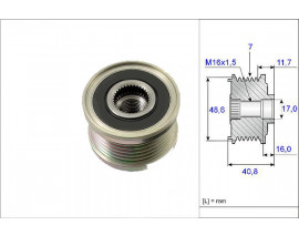 ALTERNATÖR KASNAĞI RULMANLI LAGUNA 2-3-MEGANE 2-3-TRAFIC II-VIVARO-QASHQAI-PRIMASTAR 2.0 DCİ 7K