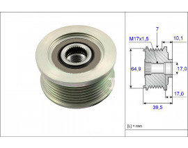 ALTERNATÖR KASNAĞI RULMANLI NISSAN NAVARA-PATHFINDER-PICKUP 2.5 DCİ 05