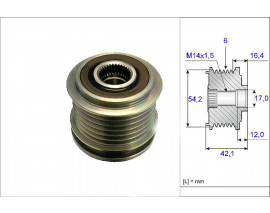 ALTERNATÖR KASNAĞI VOLVO S40 1.6D 2.0D 04-12 C30 1.6D 06-12 V70 2.0D 07-15 V50 06-12 C70