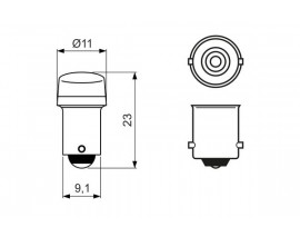 AMPUL - LED RETROFİT - 12 V - - T4W - 1 W - BA9S