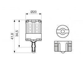 AMPUL - LED RETROFİT - 12 V - -W21/5W - 2.5W - W3X16Q