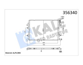 ARA SOĞUTUCU RADYATÖR YETI-BEETLE-CADDY IV-GOLF VI-JETTA IV-SCIROCCO LT RADYATÖR AL/BRZ 628X440.5X26