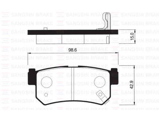 ARKA BALATA DAEWOO REXTON 2.3-3.2 V6-2.9TD 02 SSANGYONG ACTYON 2.3-2.0XDI 06 KYRON 05 98.8x43.5x15