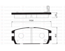 ARKA BALATA HYUNDAI TERRACAN 01 2.5TD-2.9CRDİ-3.5İ V6 110.6X45.5X15.8/16.2 MM GDB3296