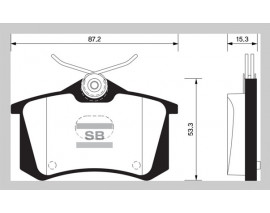 ARKA BALATA MGNII-LGN-GOLF III-IV-PASSAT III-POLO-C3-C4-P307-AUDI A3 87x52.9x15mm GDB1416-GDB1587