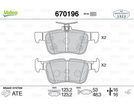 ARKA DİSK FREN BALATASI FORD EDGE 2.0D 08/15-07/18 FORD KUGA 1.5/1.5D/1.6/2.0/2.0D 11/12