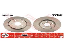 ARKA FREN AYNASI AURIS-COROLLA- 1.4VVTi-1.6VVTi-1.4 D4D-2.0 D4D-2.2D 03/07 270x10x5DL