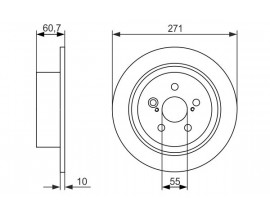 ARKA FREN AYNASI AVENSIS 1.8I 16V-1.6I 16V-2.0I 16V-2.0I 16V 00-03 271x10x5DL